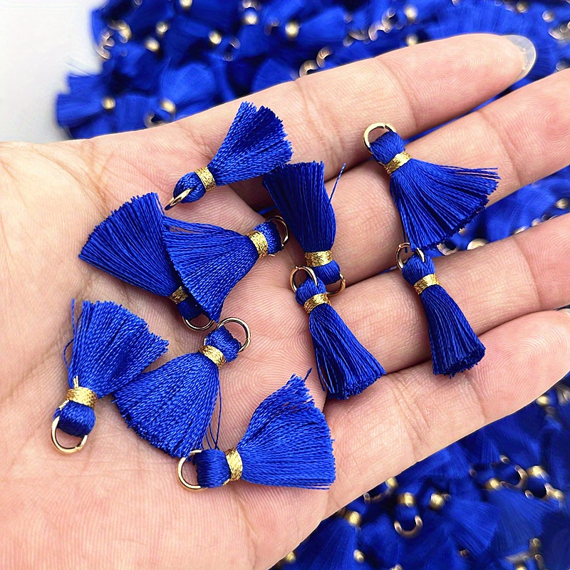 10pcs Metal Mini Split Ring Tassel Decorative Pendants